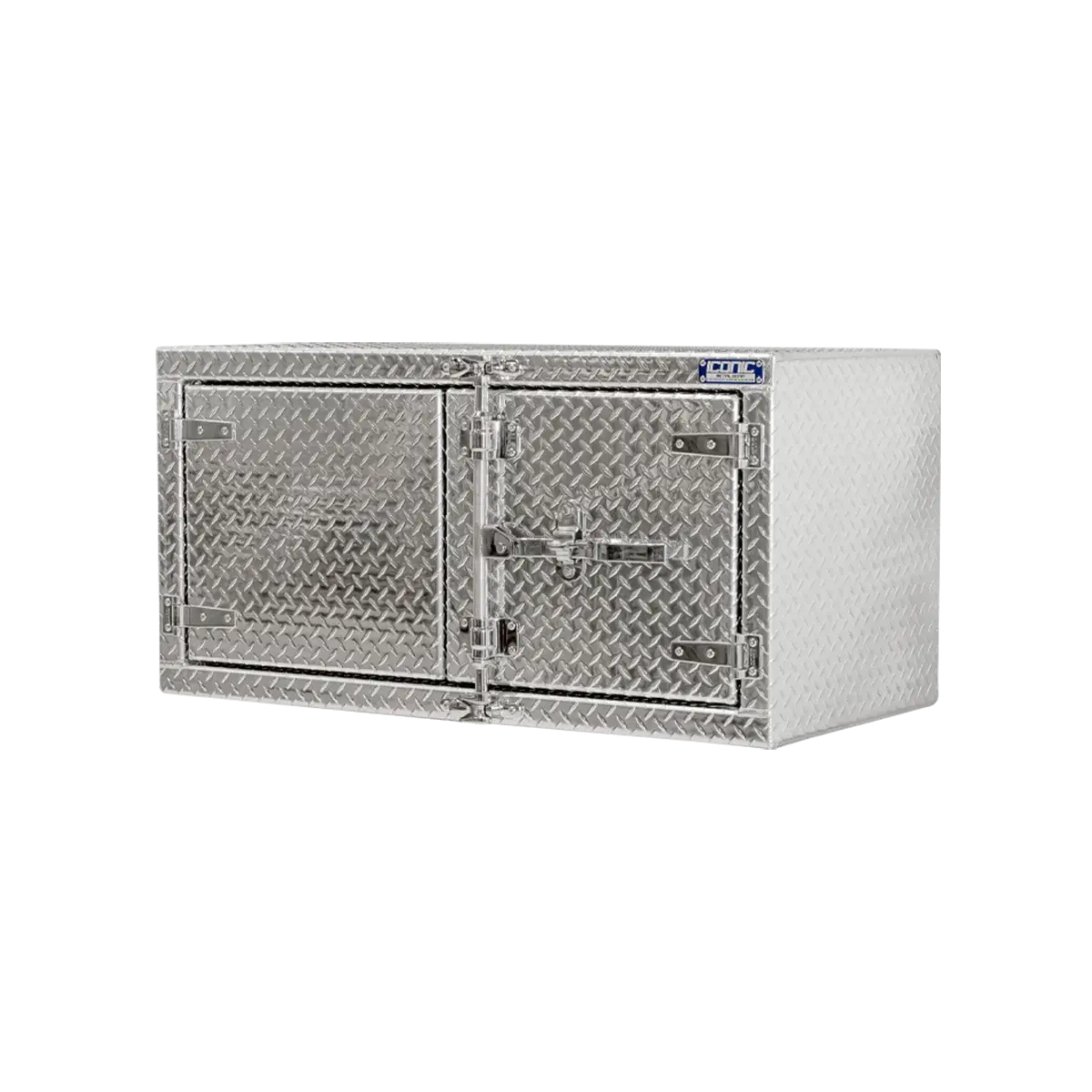 Cam-Lock Box Aluminum Checkerplate Dual Barn Door 48" Width x 24" Height x 24" Depth