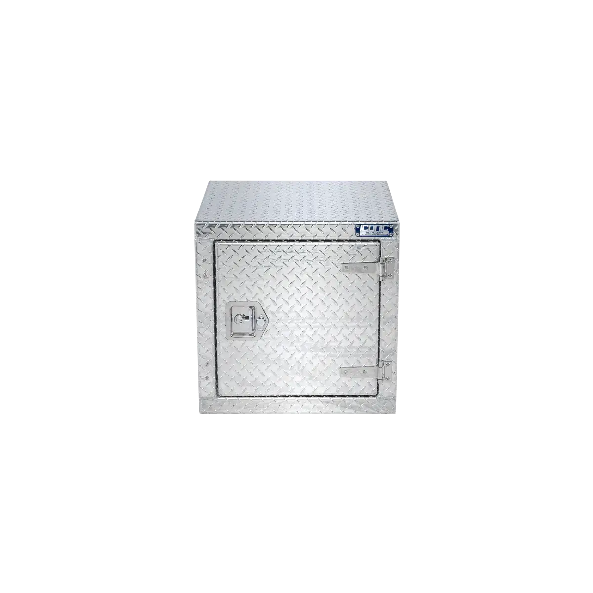 Standard T-Handle Box Aluminum Checkerplate Single Side Swing Door 24" Width x 24" Height x 18" Depth