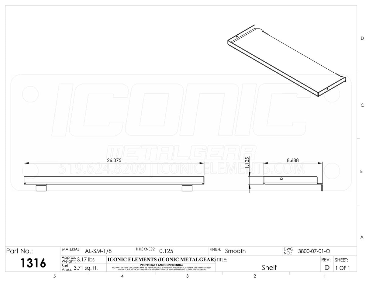 Accessory Additional loose shelves for enclosed rack, shipped loose