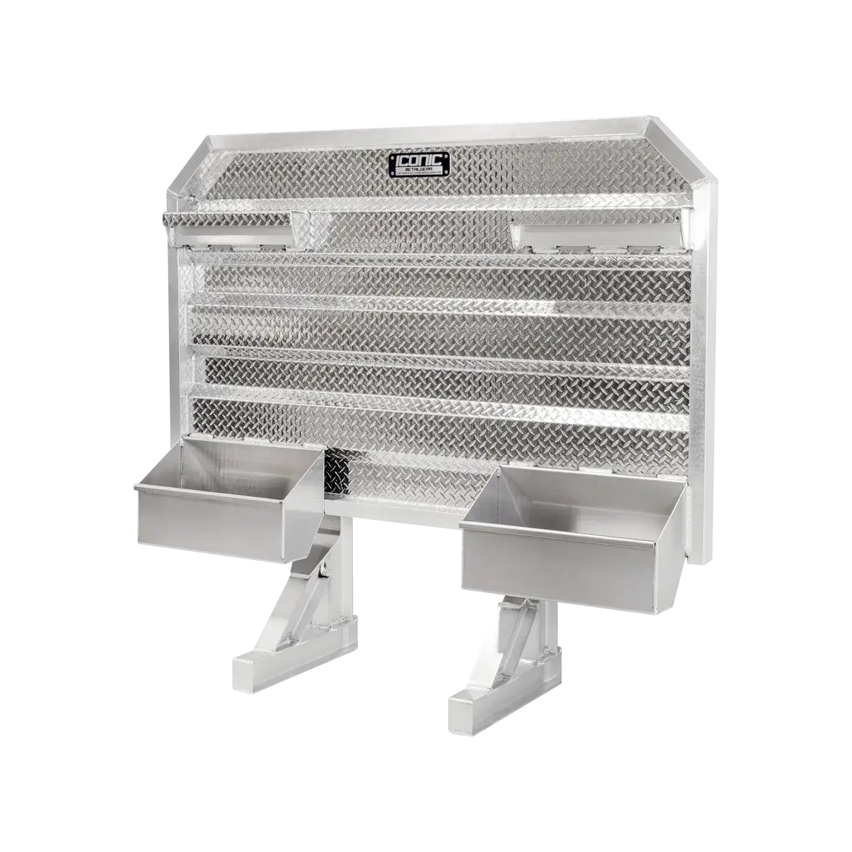 Cab Rack 70" Wide Std. Flat Headache Rack x 68" High, w/Split Trays, & (2) Chain Hangers 70" Width x 68" Height