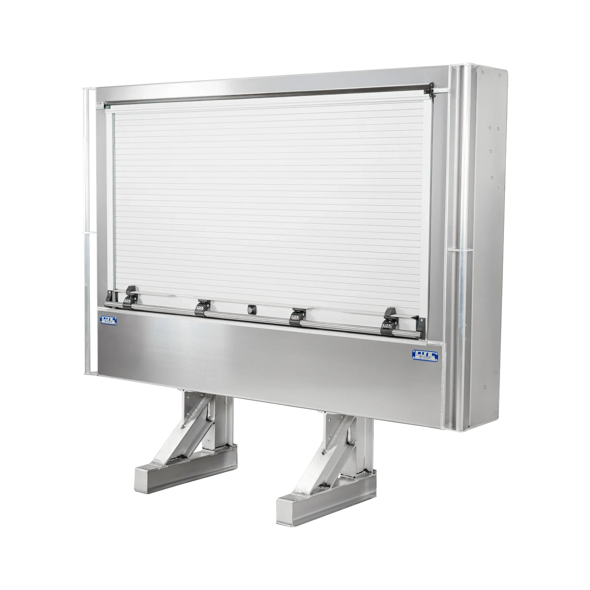Cab Rack Roll-Up Headache Rack, Smooth Aluminum w/ (2) Chain Hangers, Dividers & Premium Locking Door 78" Width x 68" Height x 12" Depth