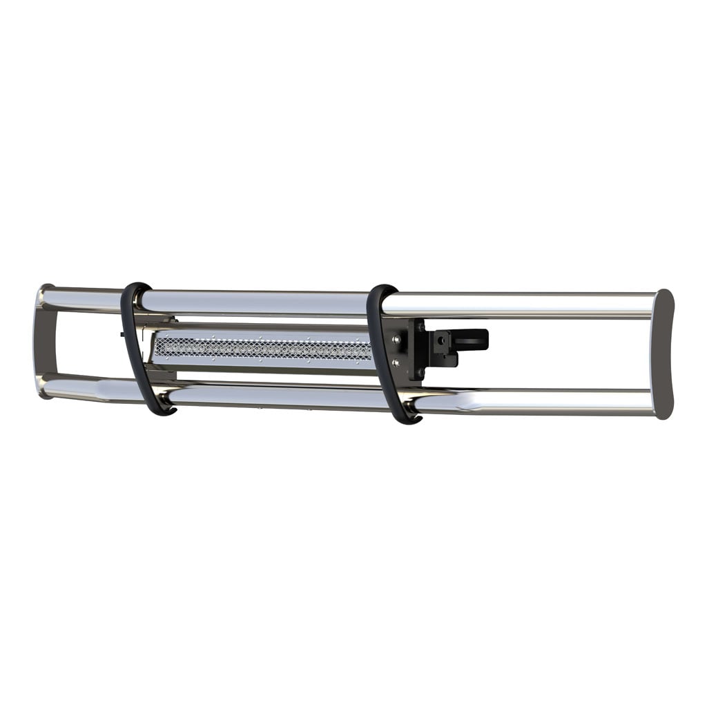 Grille Guard with LED Light Bar MileStone Polished Stainless 207705