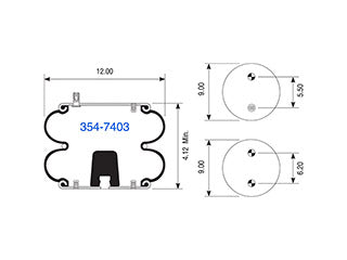 Air Spring 354-7403 Convoluted Suspension