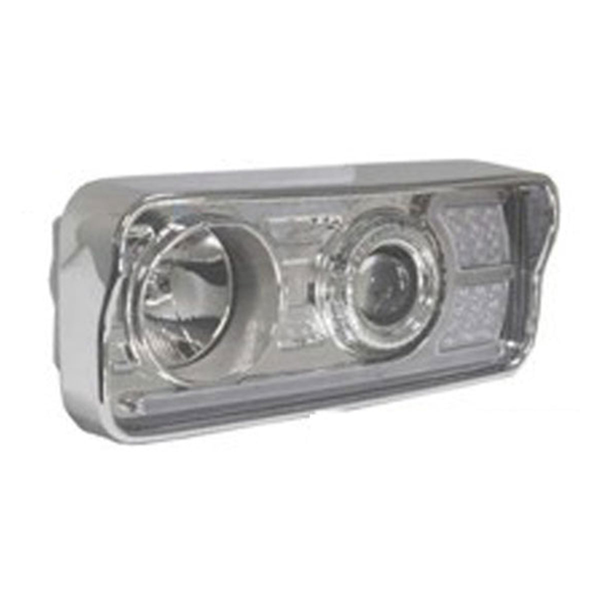 Kenworth W900, T800, T600 Headlight Chrome with White LED Running Bar and Amber LED Turn Signal Driver Side