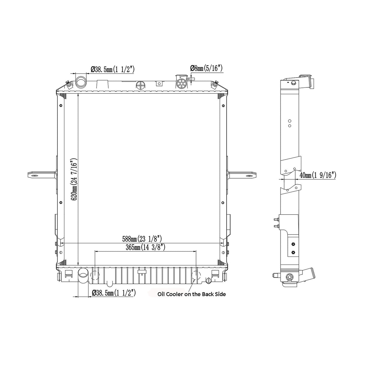Isuzu NPR, NRR Radiator 2004 - 2007 8973543620