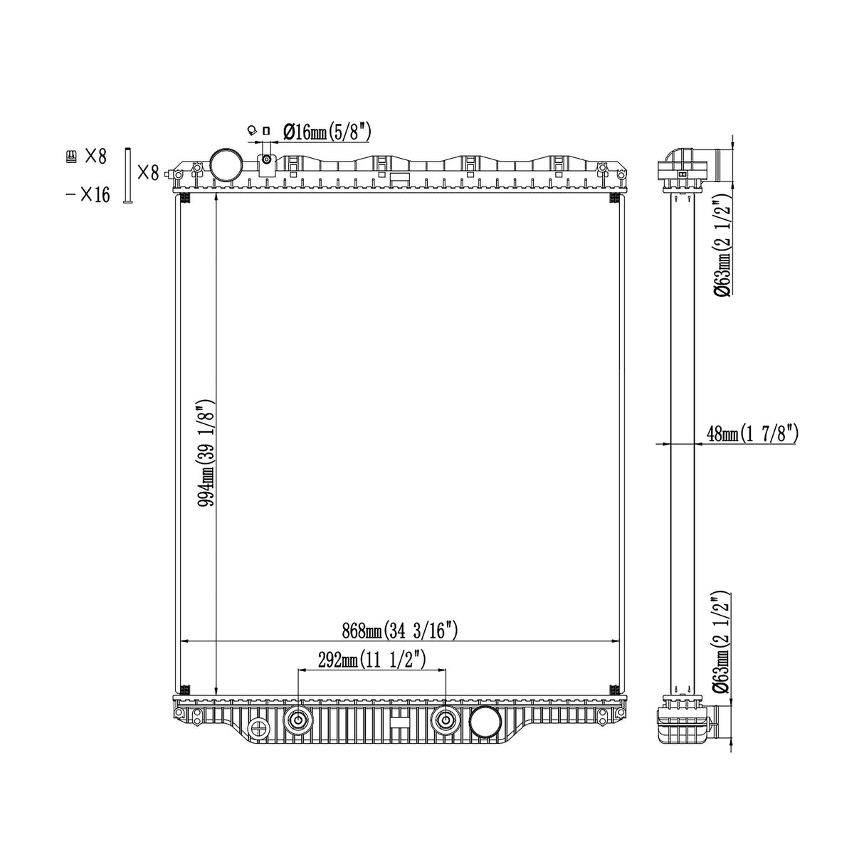 Volvo, Mack Granite, GU Radiator 2008 - 2016 21000185