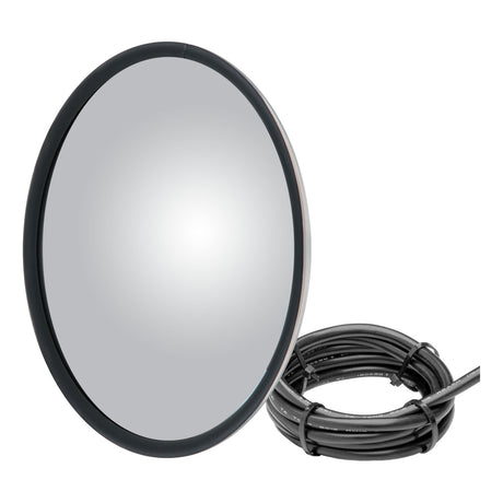 Mirror Head Convex Offset-Mount Heated with Plastic Ball Stud 8-1/2" Stainless Steel