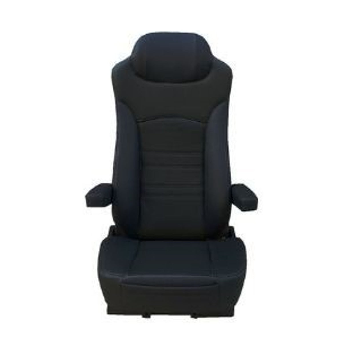 Universal High Back Faux Leather Black, Dual Recline Levers, Arm Rests, Manual Lumbar Support, Front Pocket 65350