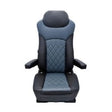 Universal High Back Faux Leather Black and Blue, Dual Recline Levers, Arm Rests, Manual Lumbar Support, Front Pocket