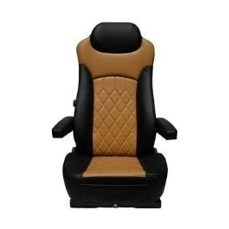Universal High Back Faux Leather Black and Yellow, Dual Recline Levers, Arm Rests, Manual Lumbar Support, Front Pocket
