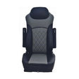 Universal High Back Faux Leather Black and Grey, Dual Recline Levers, Arm Rests, Manual Lumbar Support, Front Pocket 65356