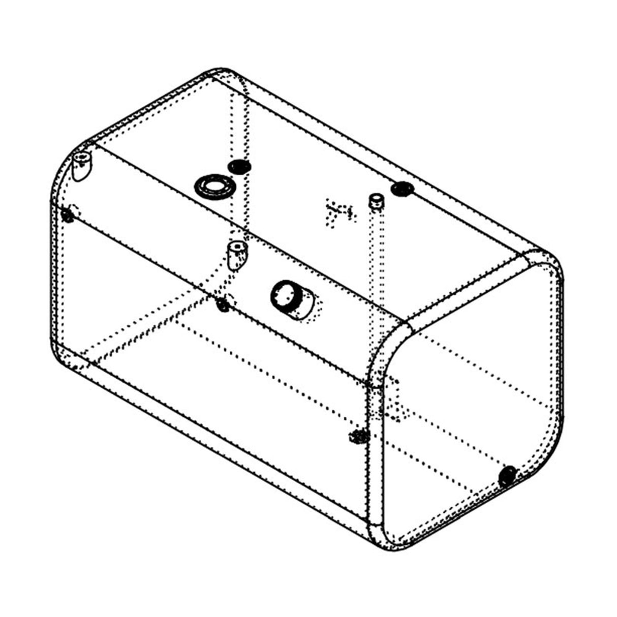 Ford Fuel Tank 74 Driver Side Rectangular Rear Fill 22.25"H x 22"W x 36"L Milgrade F6HT-9002-ANC