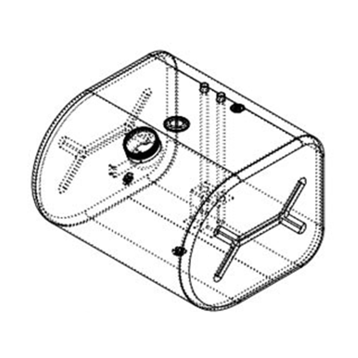 Ford Fuel Tank 52 Driver Side D Shape Center Fill 20"H x 25.5"W x 26"L Milgrade F5HS-9002-CGA