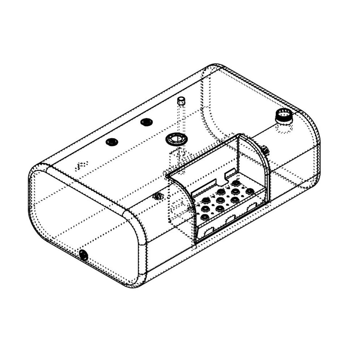 International Fuel Tank 65 Passenger Side Rectangular Rear Fill 18.25"H x 25"W x 36"L Milgrade 475269C97