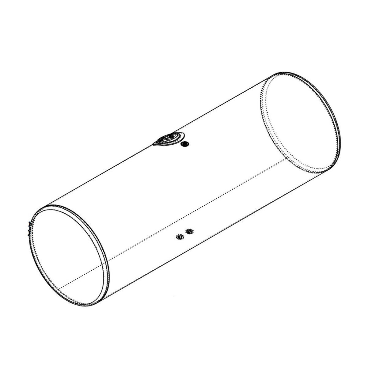 Kenworth Fuel Tank 118 Driver Side Round Rear Fill 2009 and Older 24.5"D x 58"L Milgrade K424-0988-N1372T120