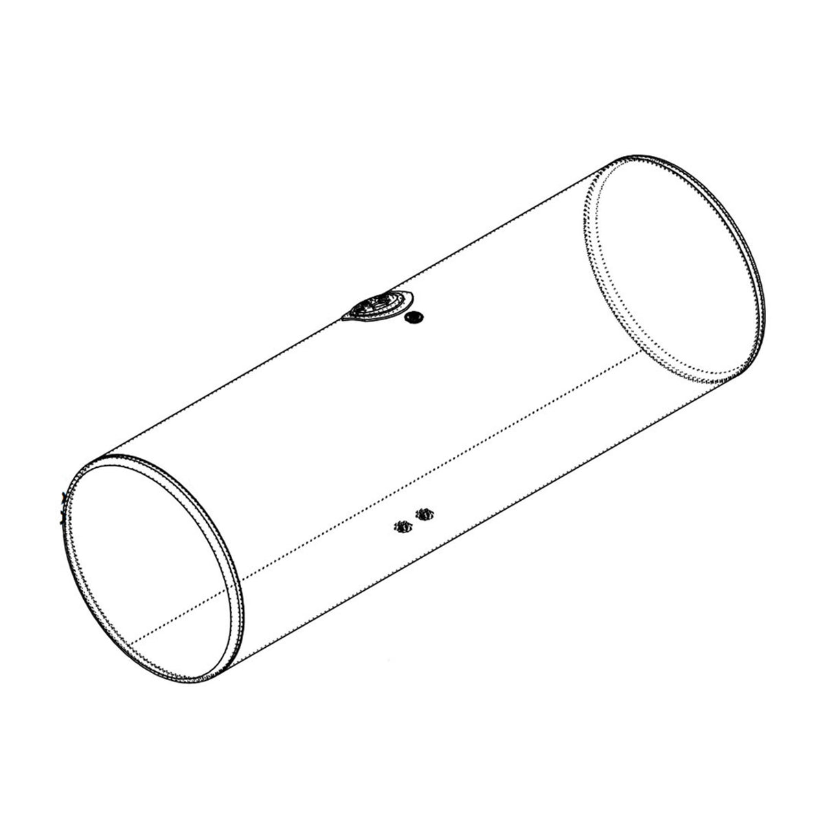 Kenworth Fuel Tank 118 Passenger Side Round Rear Fill 2009 and Older 22"D x 72"L Milgrade K422-0915N0102U120