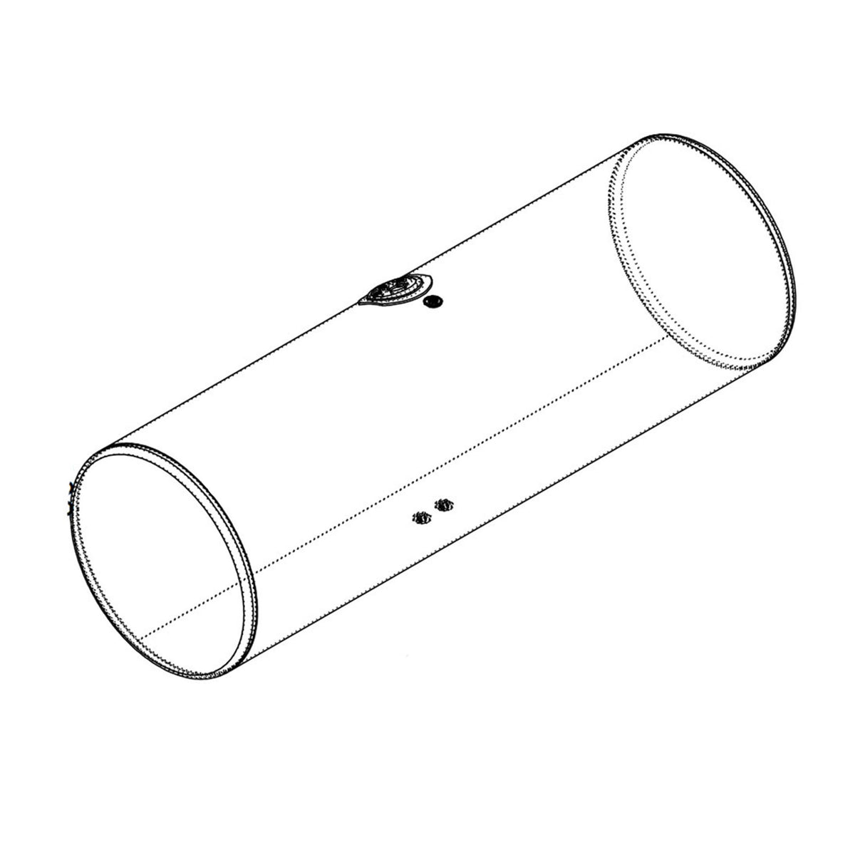 Kenworth Fuel Tank 97 Passenger Side Round Rear Fill 2009 and Older 24.5"D x 47.5"L Milgrade K424-0486N0102B100,