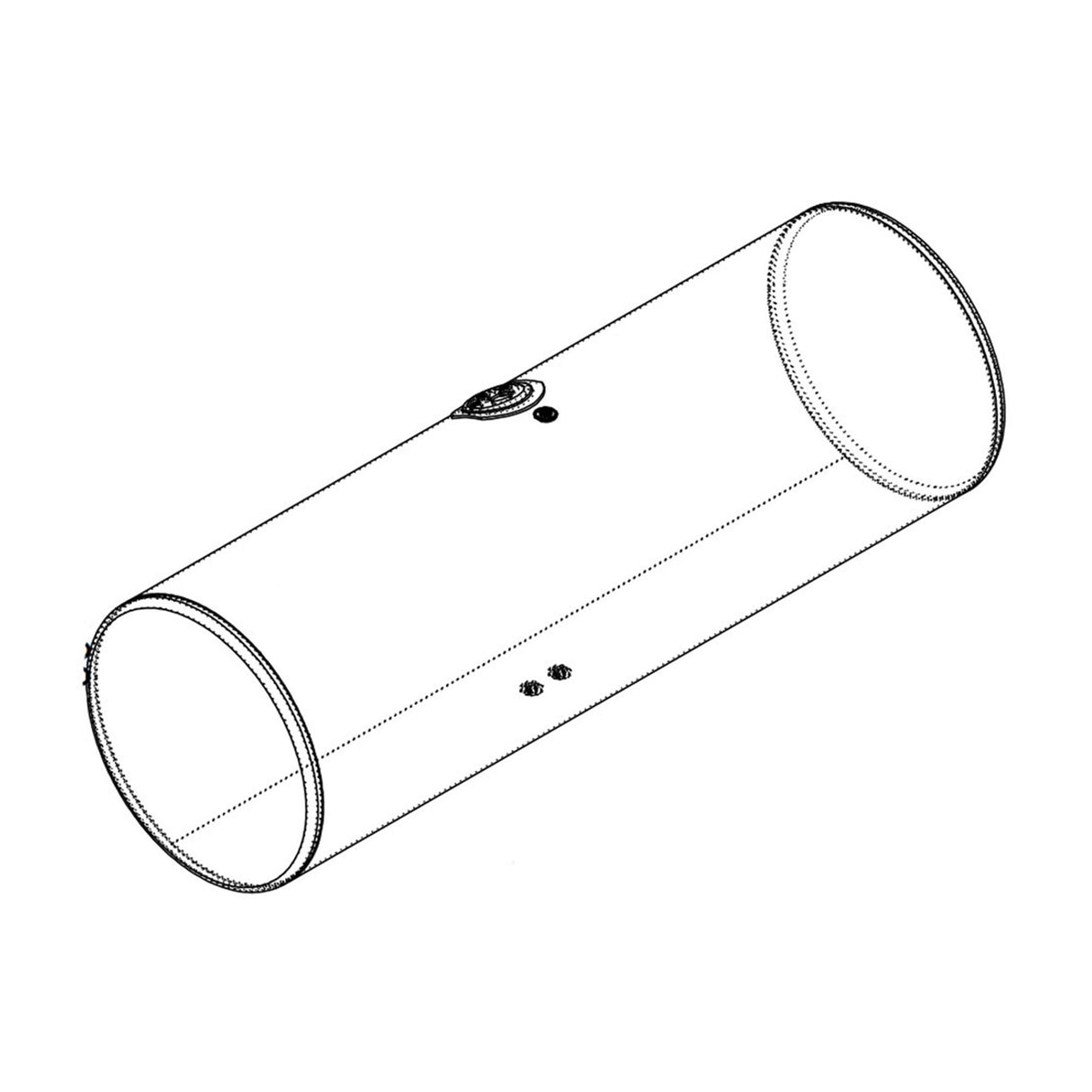 Peterbilt Fuel Tank 122 Driver Side Round Rear Fill 2006 and Older 26"D x 53"L Milgrade 11-02680-120