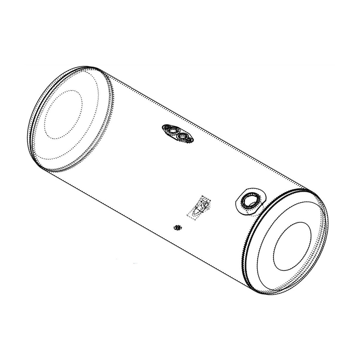 Peterbilt Fuel Tank 122 Passenger Side Round Rear Fill 2007 and Newer 26"D x 53.25"L Milgrade 11-04827-064T011U