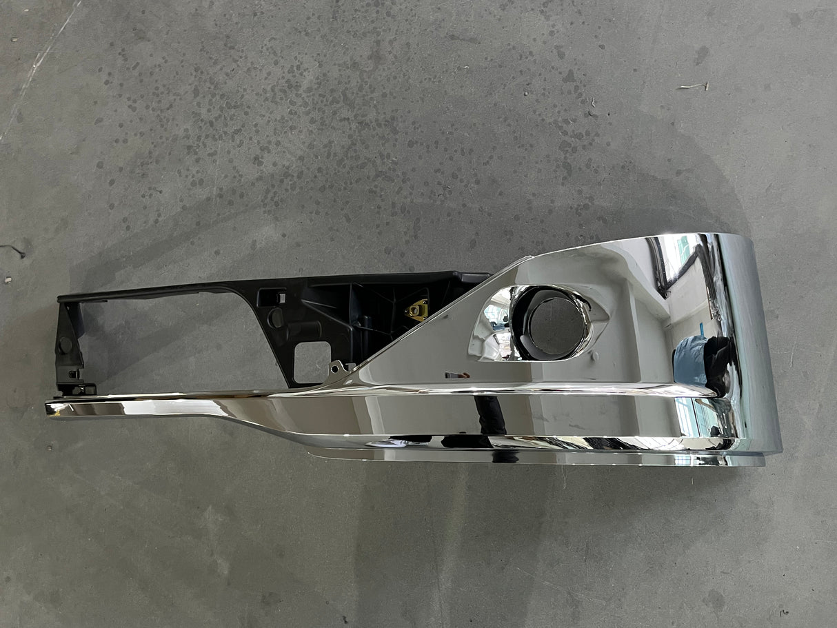 Kenworth T680 Chrome Bumper Corner Inner With Hole Driver Side 2022 and Newer