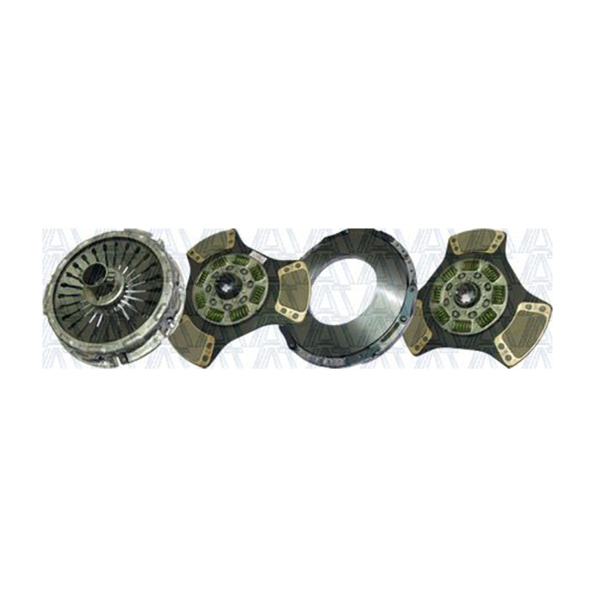 Clutch 365mm x 1-3/4” Stamped Steel, Two-Plate, 3-Paddle 8-Spring, 2500 Plate Load 860 Torque, Sealed Bearing, Includes Positive Separator Pin 104200-1