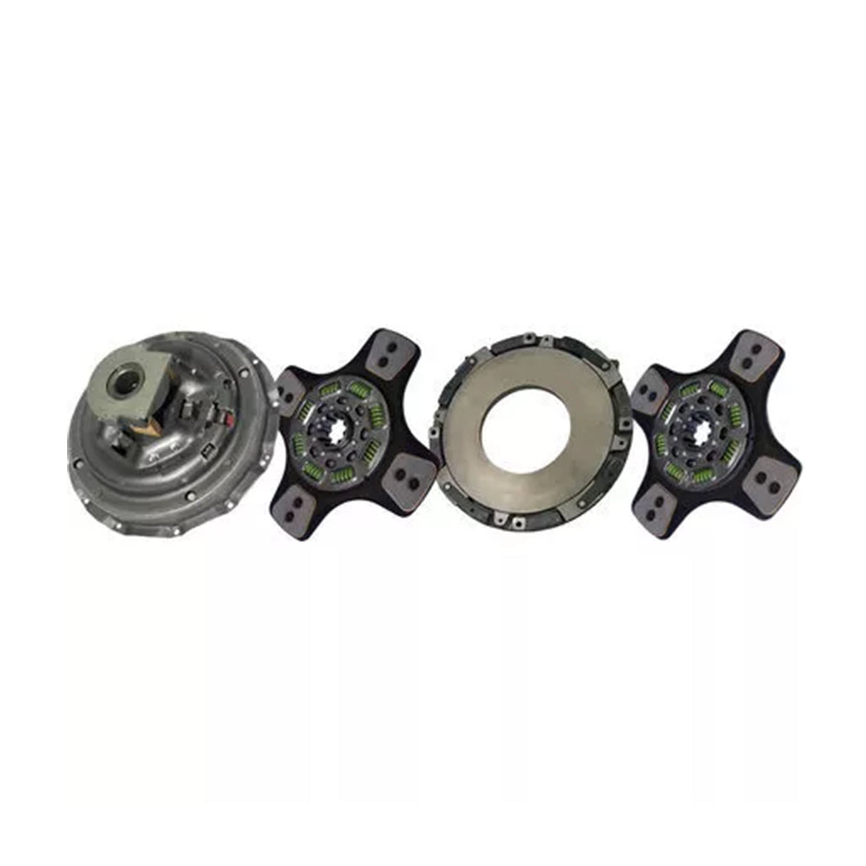 Clutch 14" x 2" Stamped Steel, Two-Plate, 3-Paddle 8-Spring, 2800 Plate Load 900 Torque, Includes Positive Separator Pin 107142-2