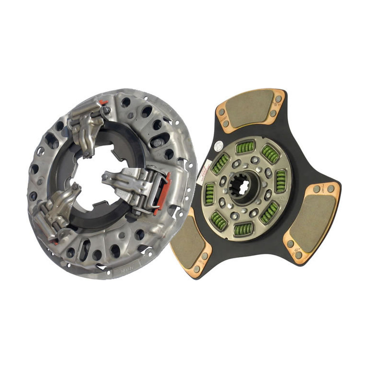 Clutch 350mm x 1-1/2" Stamped Steel, Single-Plate, Push-Type, 3-Paddle 8-Spring, 2400 Plate Load 500 Torque 107350-3