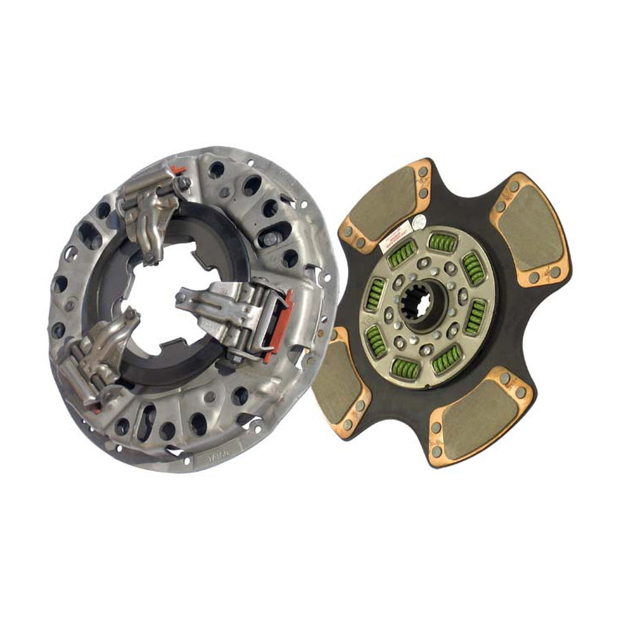 Clutch 350mm x 1-1/2" Stamped Steel, Single-Plate, Push-Type, 4-Paddle 8-Spring, 2400 Plate Load 500 Torque 107350-2