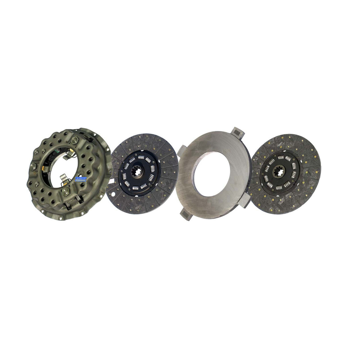 Clutch 14" x 1-3/4" DLB Stamped Steel, Two-Plate, Push-Type, Organic 10-Spring, 2800 Plate Load 550 Torque LP1067-144
