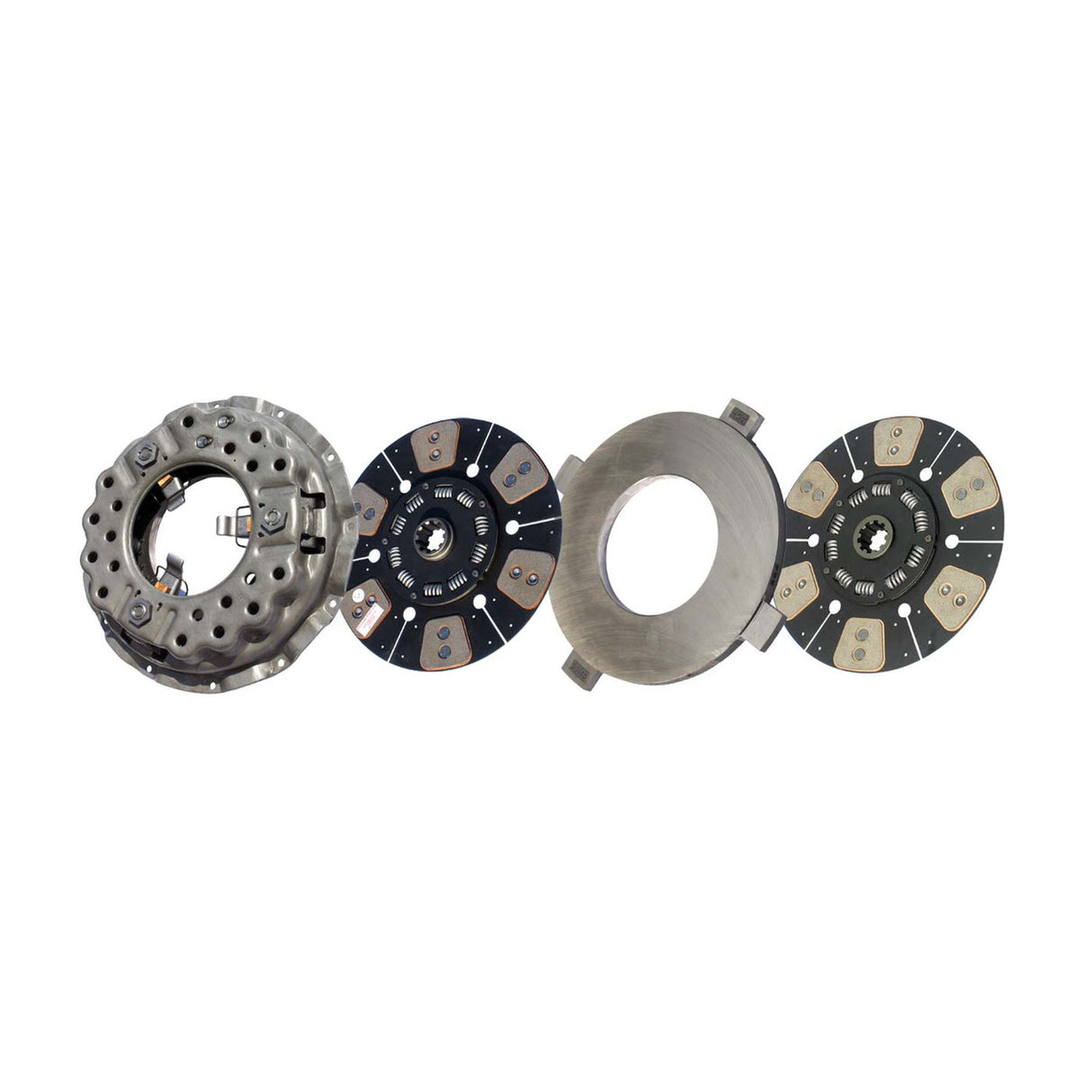 Clutch 14" x 1-3/4" DLB Stamped Steel, Two-Plate, Push-Type, 6-Round 10-Spring, 2400 Plate Load 1000 Torque LP1113-606