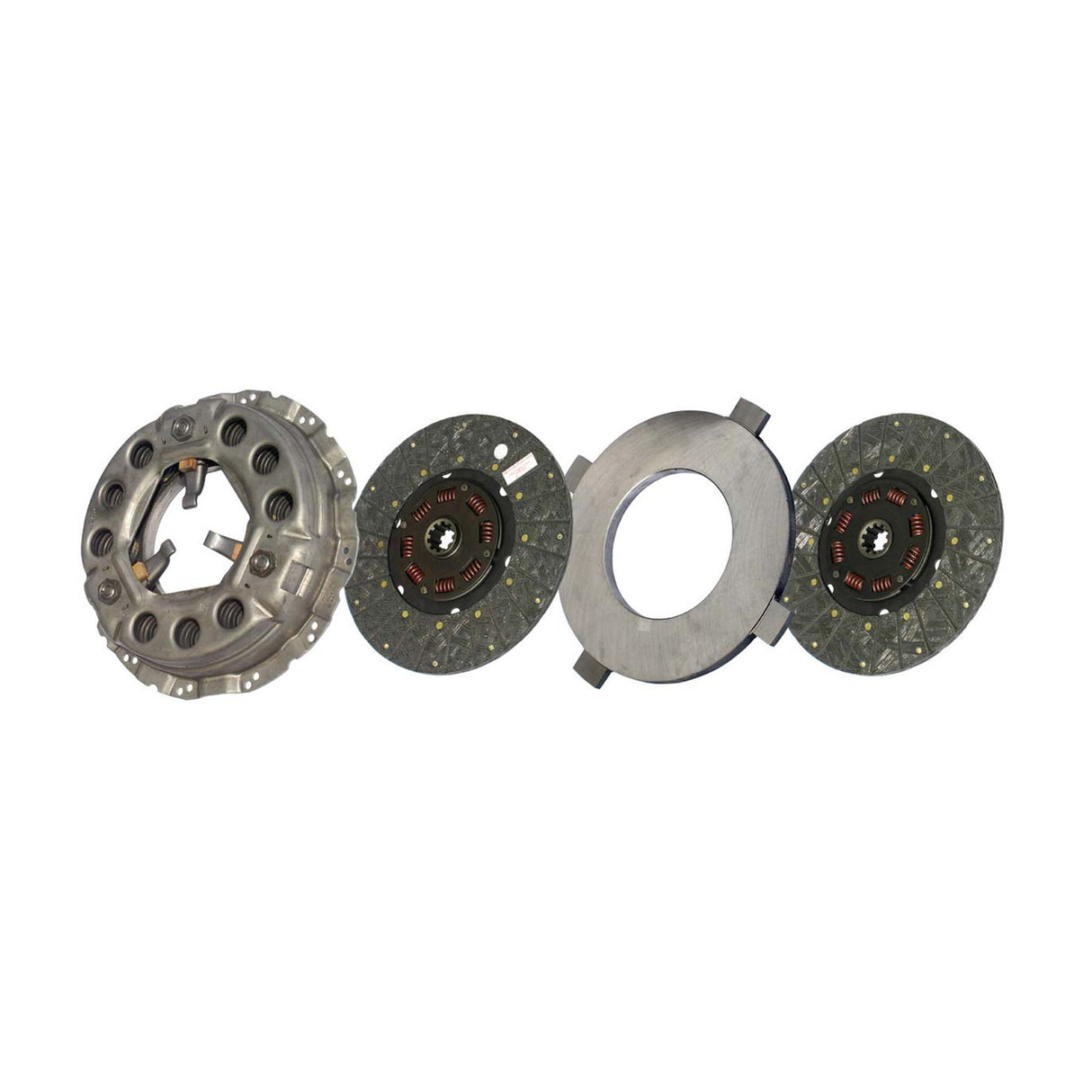 Clutch 330mm x 1-1/2" Stamped Steel, Two-Plate, Push-Type, Organic 8-Spring, 2000 Plate Load 525 Torque LP1989-134