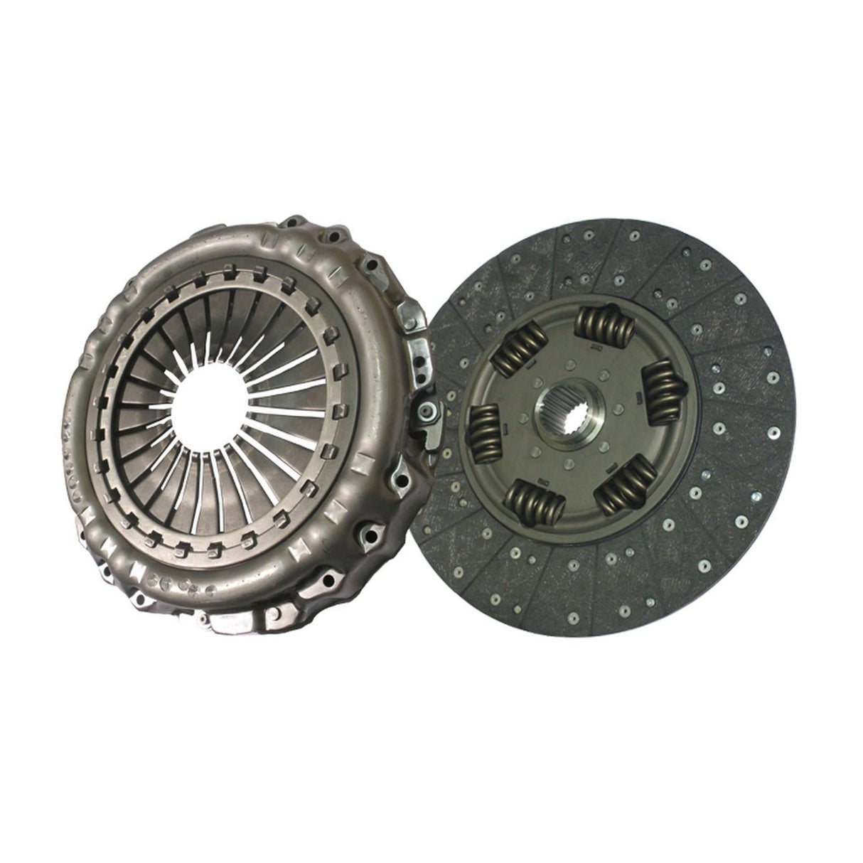 Clutch 430mm x 50mm Stamped Steel, Single-Plate, 24 Involute Spline, Organic 6-Spring 1850 Torque Volvo I-Shift and Mack mDrive, A, B, C, D, E Series 3400 700 359 Sachs , 104461-1 Eaton , 85003114,
