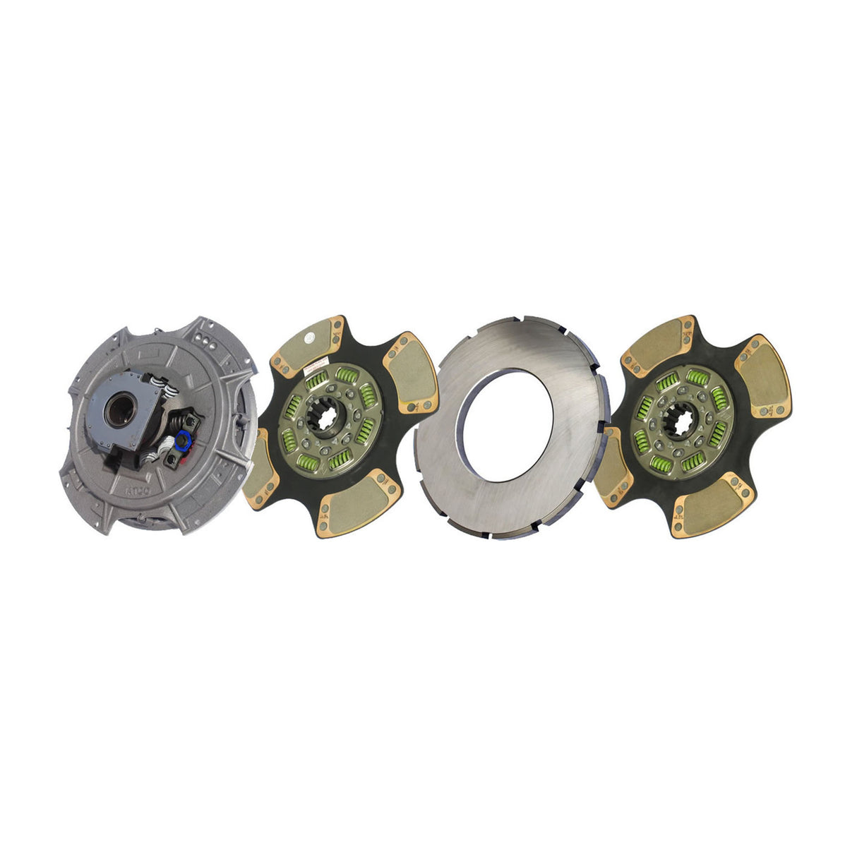 Clutch 14" x 1-3/4" Angle Spring, Two-Plate, 4-Paddle 8-Spring, 3200 Plate Load 1150 Torque, Super-Duty 107063-59