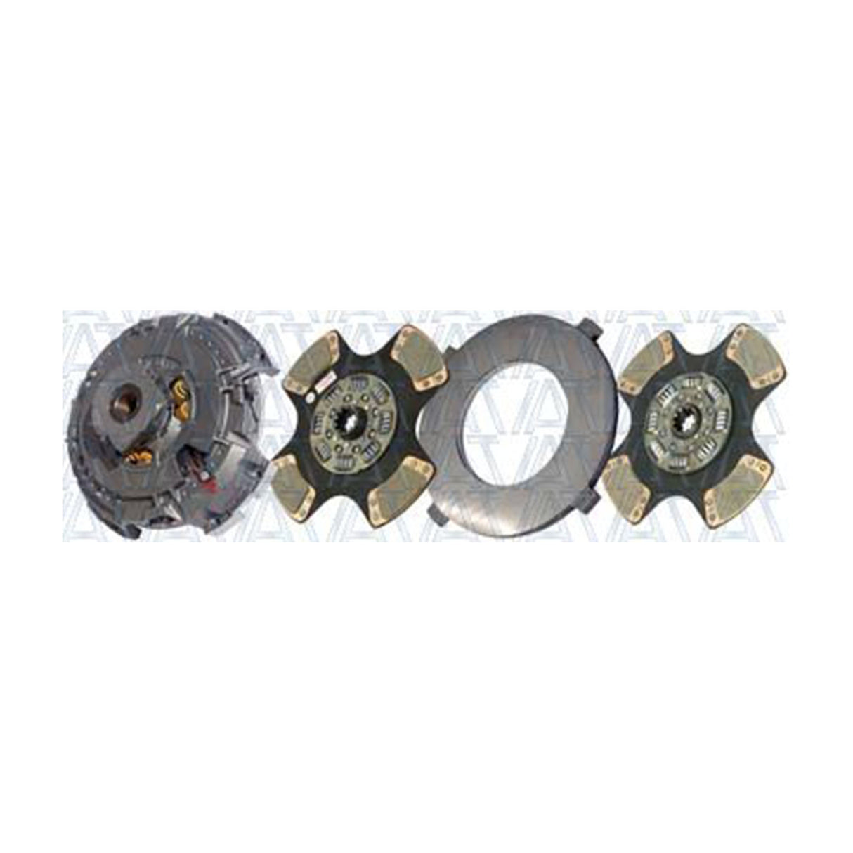 Clutch 15-1/2" x 1-3/4" Angle Spring, Two-Plate, 4-Paddle 8-Spring, 3600 Plate Load 1400 Torque 107090-55