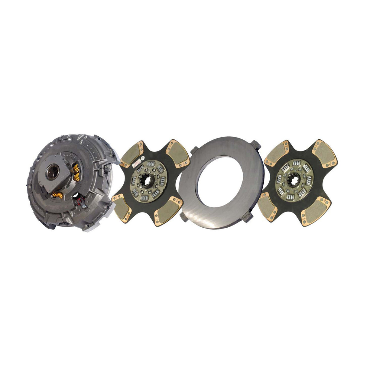 Clutch 15-1/2" x 2" Angle Spring, Two-Plate, 4-Paddle 8-Spring, 3600 Plate Load 1450 Torque 107091-81