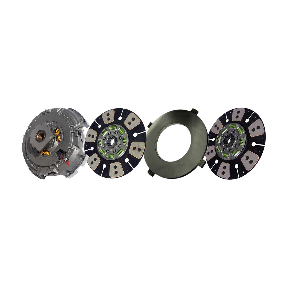 Clutch 15-1/2" x 2" Angle Spring, Two-Plate, 6-Round 8-Spring, 3600 Plate Load 1400 Torque 107091-75