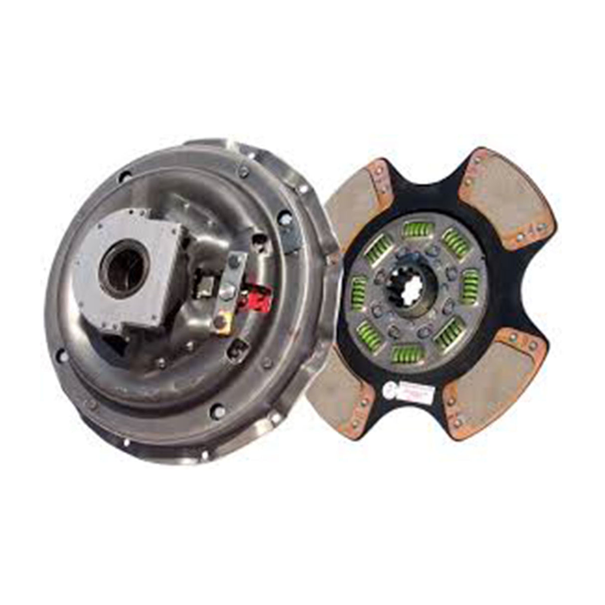 Clutch 14" x 1-3/4" Stamped Steel, Single-Plate, 4-Paddle 8-Spring, 2800 Plate Load 560 Torque, Short Bearing Sleeve 107401-1