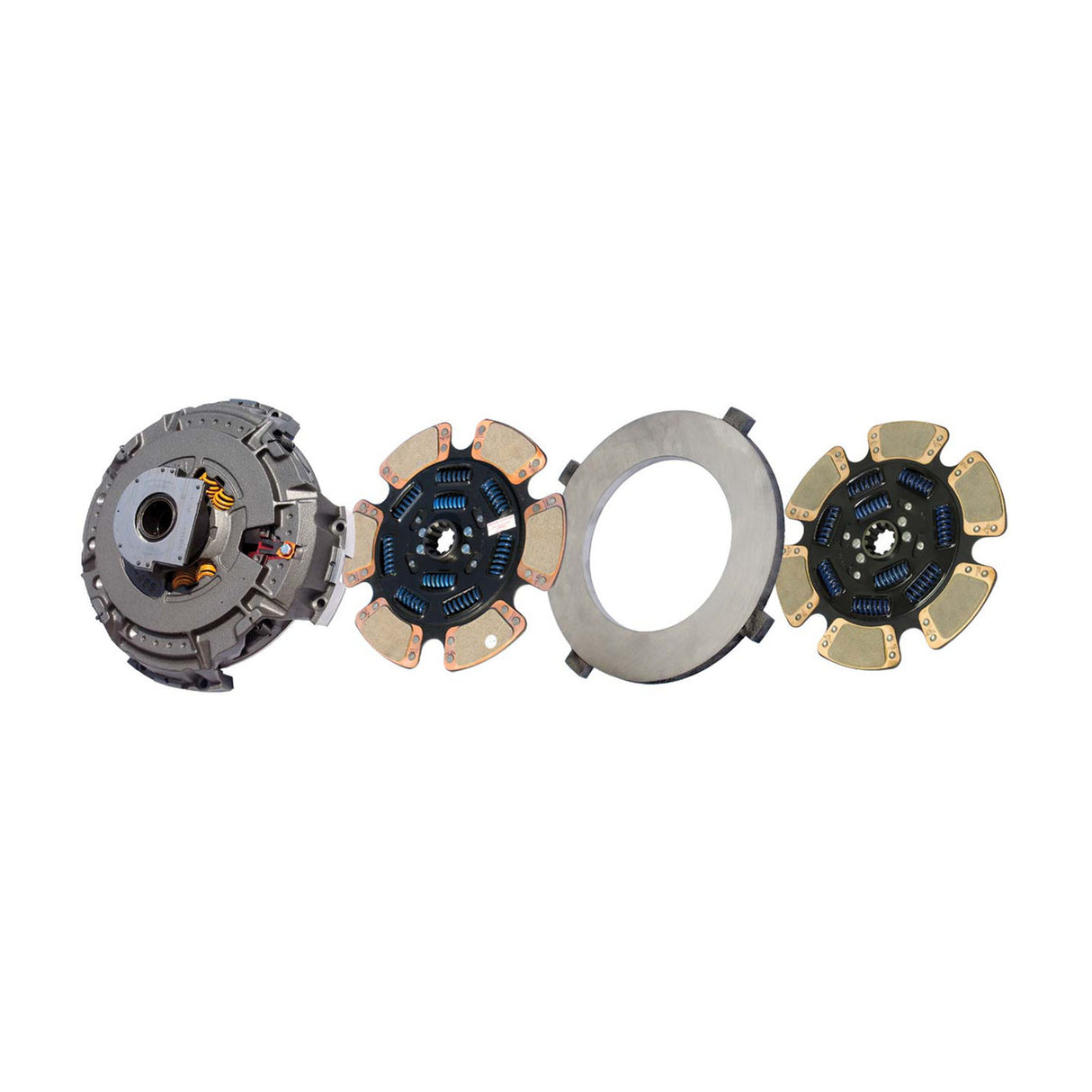 Clutch 15-1/2" x 2" Angle Spring, Two-Plate, 6-Paddle 9-Spring, 3600 Plate Load 1700 Torque, Dual-Zerk, Mack 107935-97