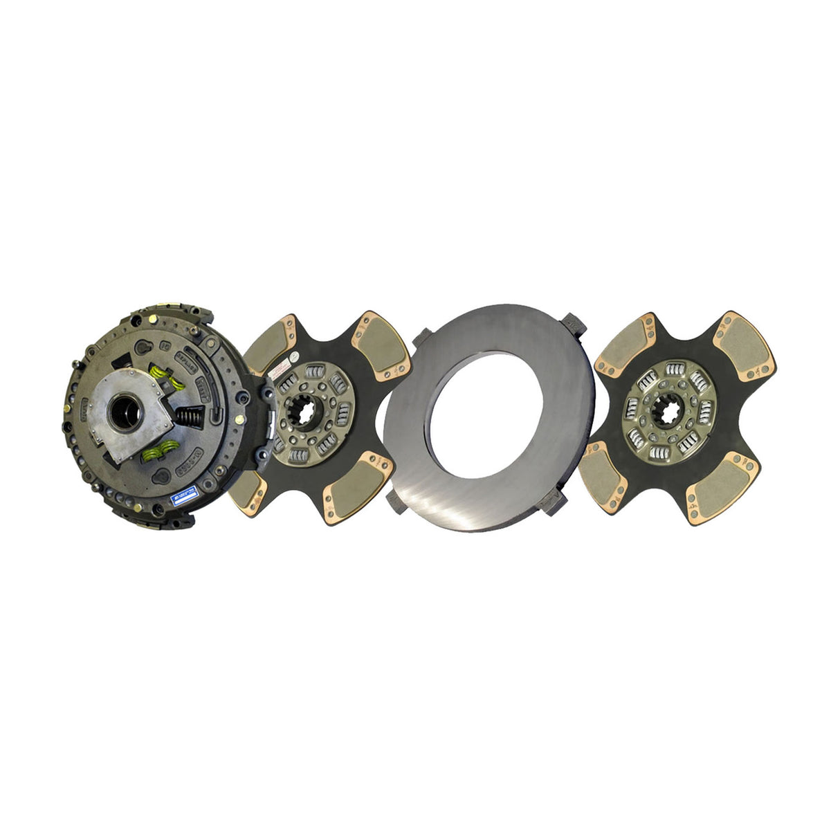 Clutch Easy Effort 15-1/2" x 2", Two-Plate, 4-Paddle 7-Spring, 3600 Plate Load 1700 Torque, Triple-Zerk 308925-82, 208925-82, 108925-82