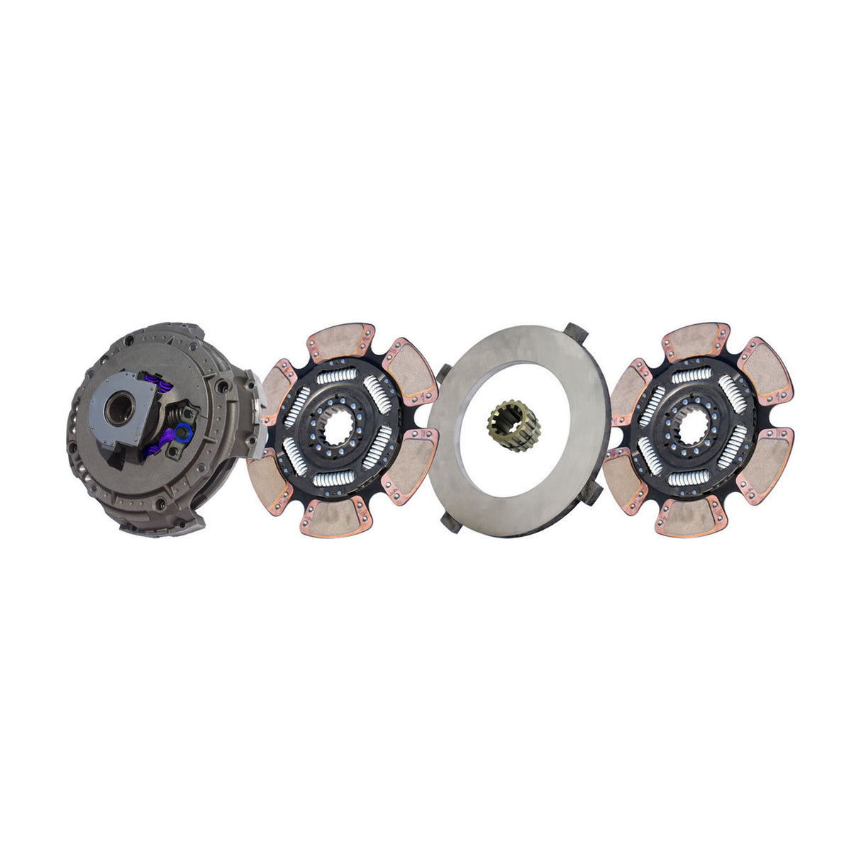 Clutch Easy Effort 15-1/2" x 2" , Two-Plate, 14-Spline, 6-Paddle 6-Spring, 4200 Plate Load 2250 Torque, Triple-Zerk, Includes Spline Saver 308937-32