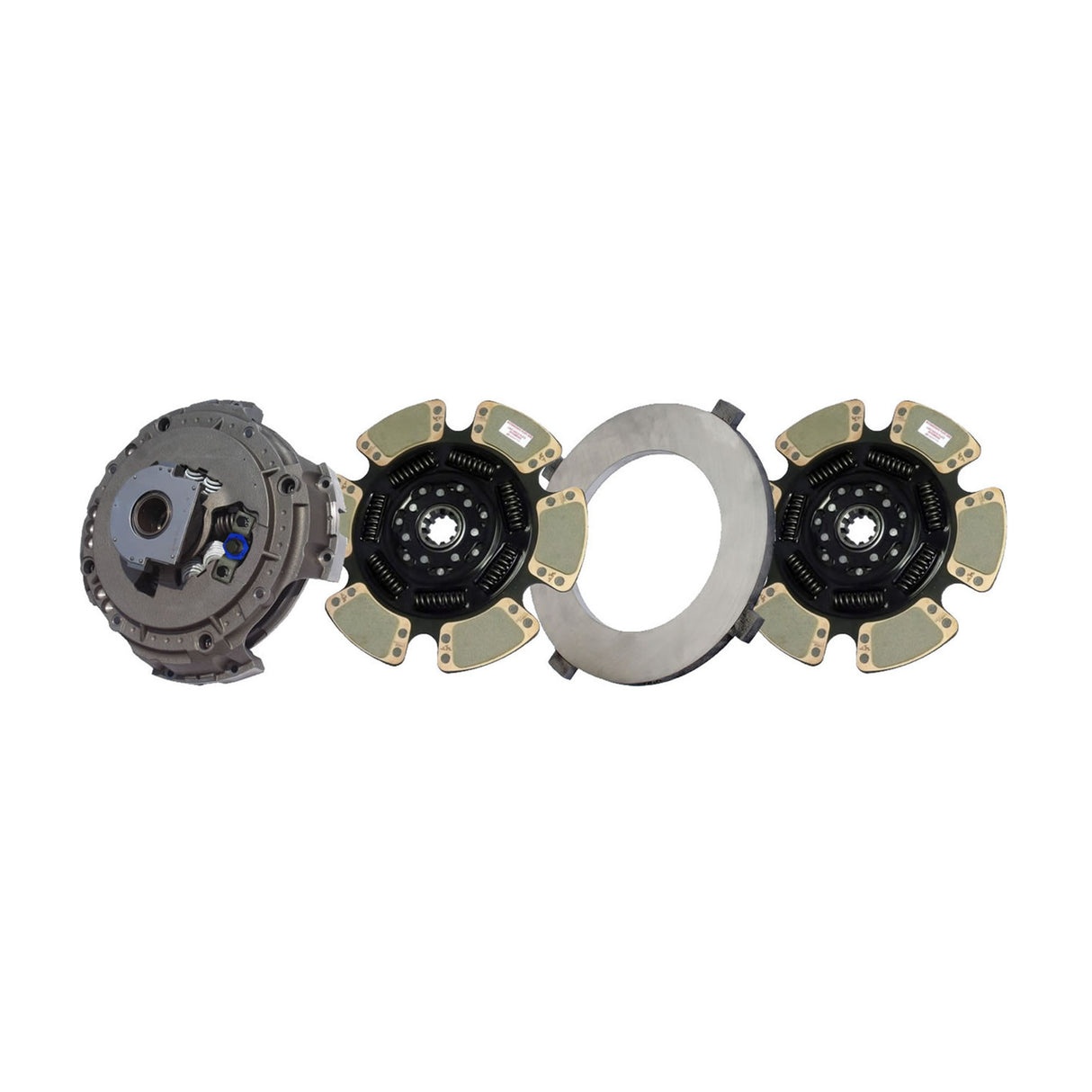 Clutch Easy Effort 15-1/2" x 2", Two-Plate, 6-Paddle 7-Spring, 4000 Plate Load 1860-2050 Torque, Triple-Zerk 308925-20, 208925-20, 108925-20