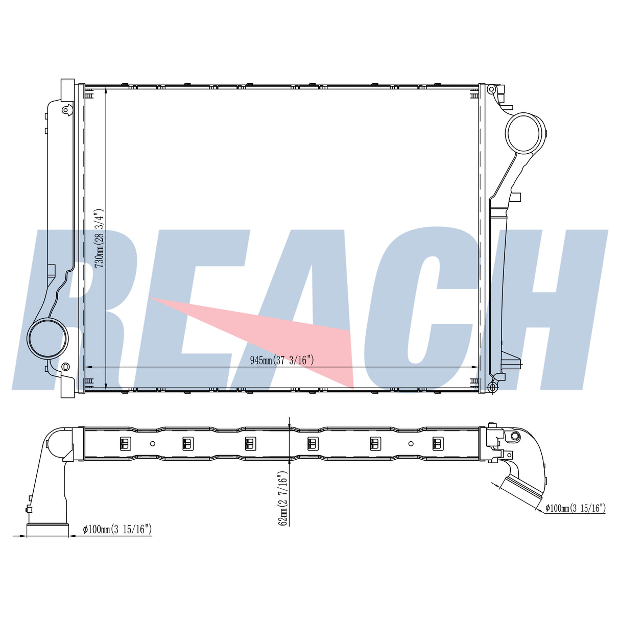 Volvo, Mack Fm330/370/Fm 410/Fm 420/ Volvo Charge Air Cooler 100314536