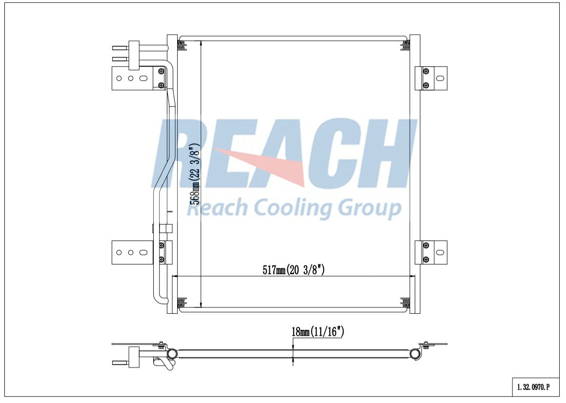 International 4200, 4300, 4400, 8500 Condenser 2002-2006 2508321C1