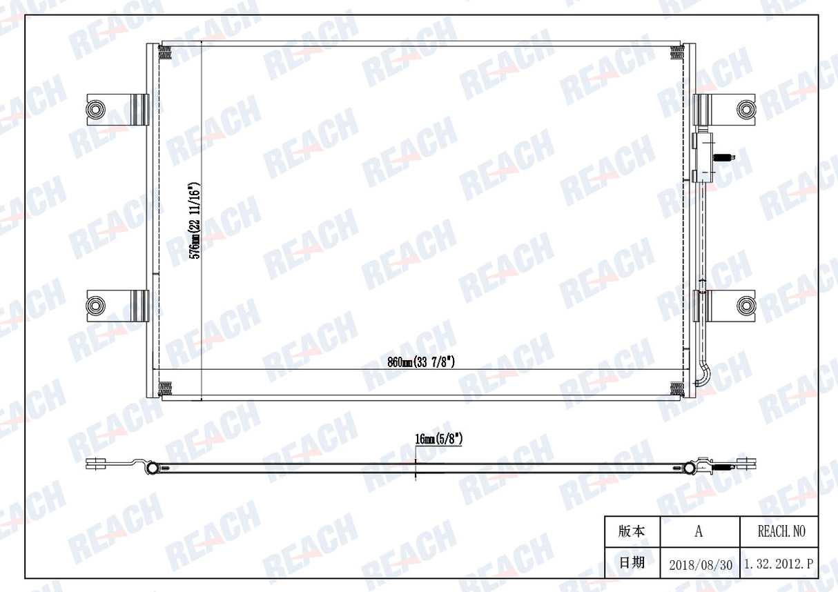 Freightliner Cascadia 113 L6 12.8l Condenser 2010-2012 A2267126001