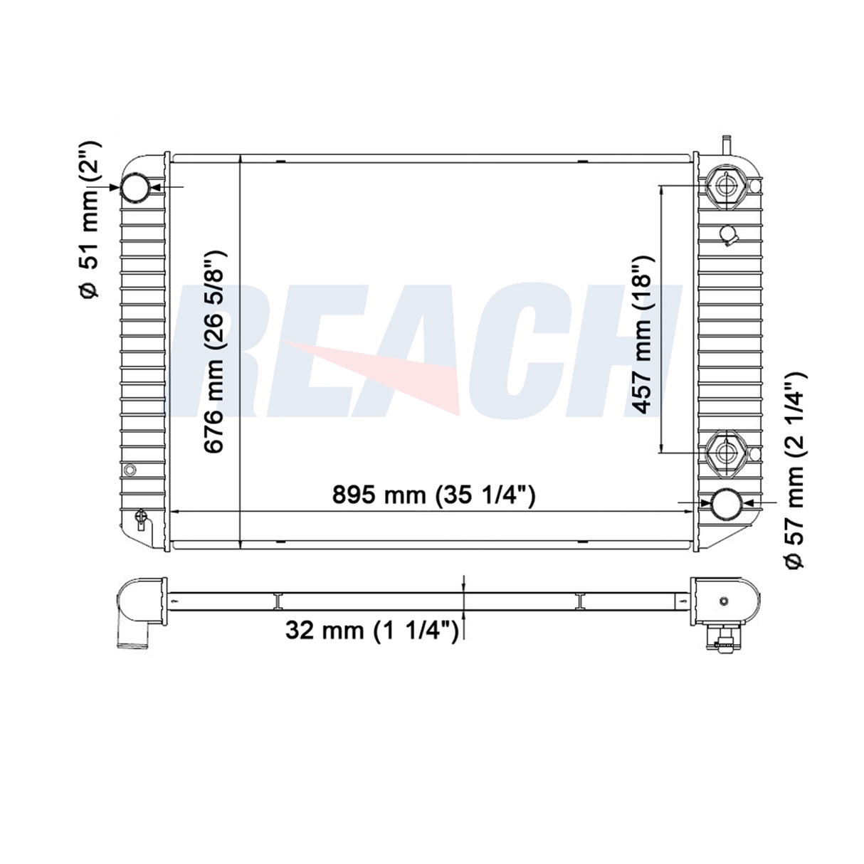 Chevrolet Kodiak / Topkick/ Bus Chassis Multiple Radiator 1R2679