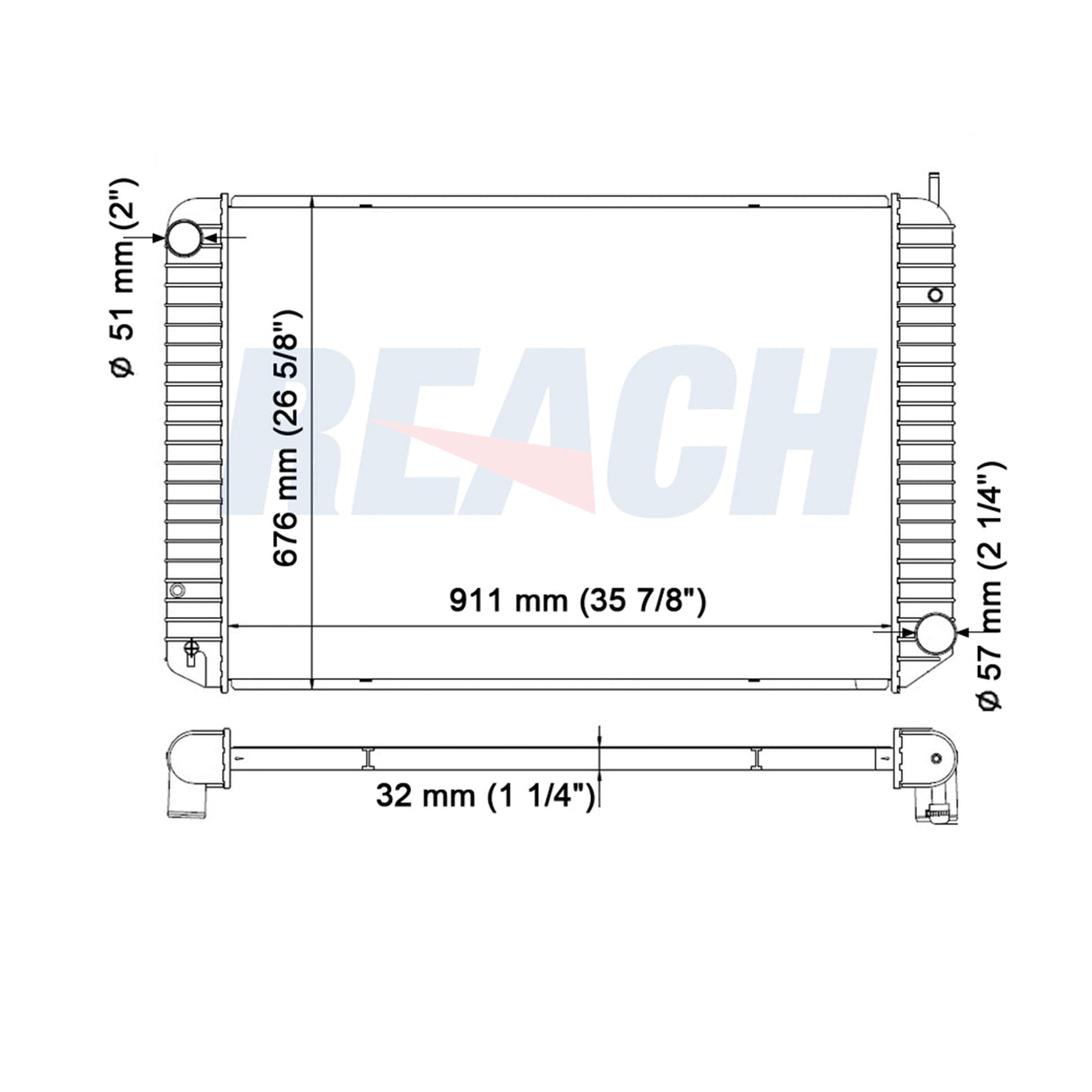 Chevrolet Kodiak / Topkick Radiator 1995-1996 GMC7334