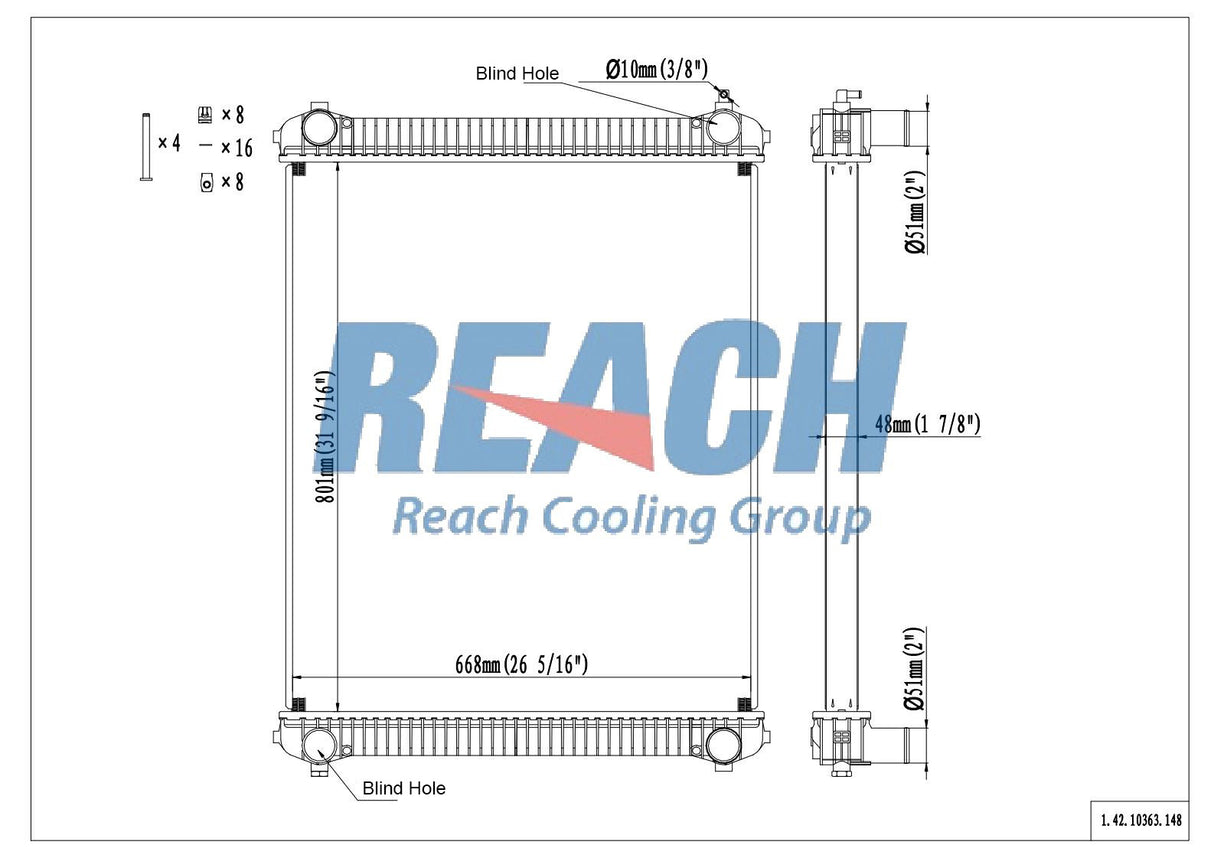Freightliner M2 106 Radiator 2003-2007 BHTD9448