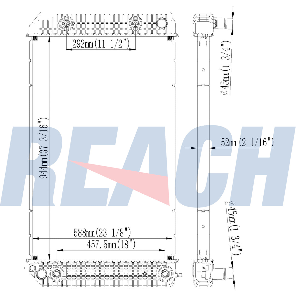GMC C6500/C7500/C8500/Kodiak/Topkick Radiator 2003-2007 15013563