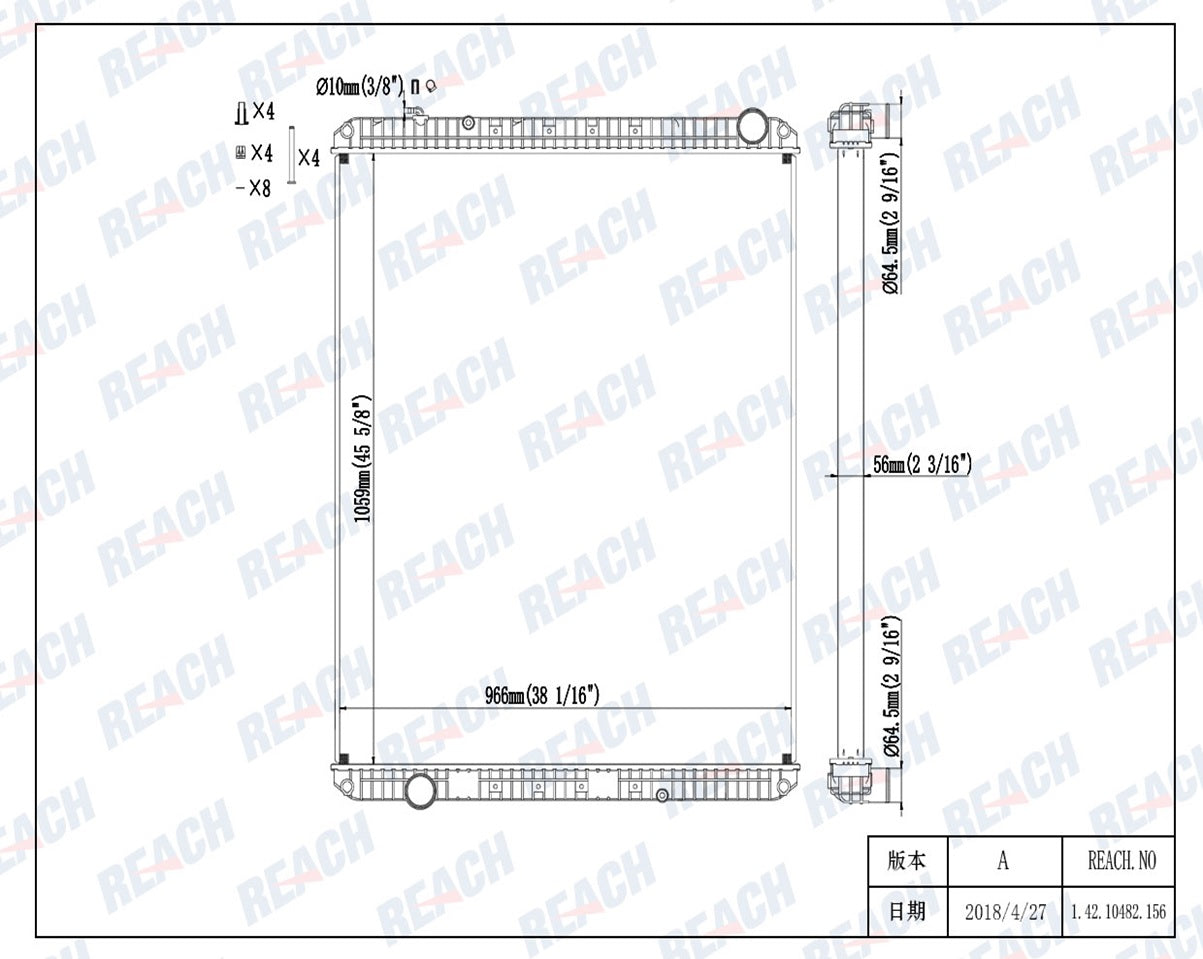 Freightliner Acterra/At9500/Lt8500/Lt9000 Radiator 2007-2010 3E0118590001