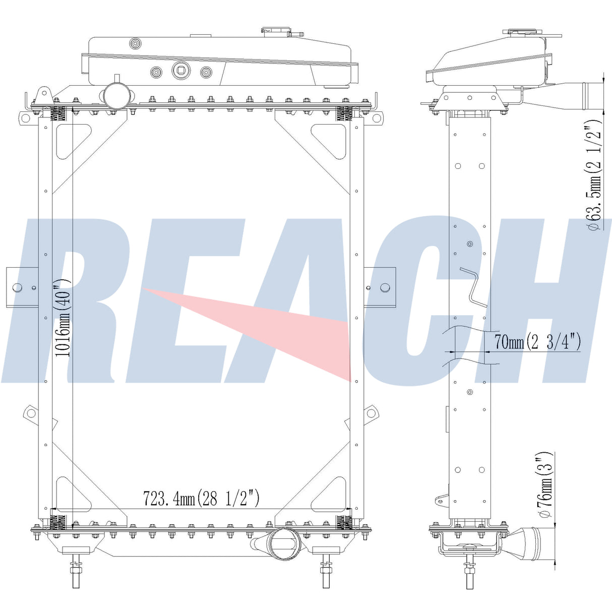 Peterbilt, Kenworth T/W Radiator 1993-2007 1A020248